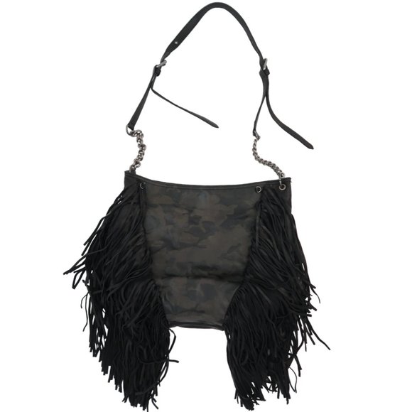 ASH Camo print leather fringed shoulder bag - Picture 1 of 11